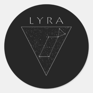 Pegatina Redonda Lyra Star Constellation Lyran Starseme