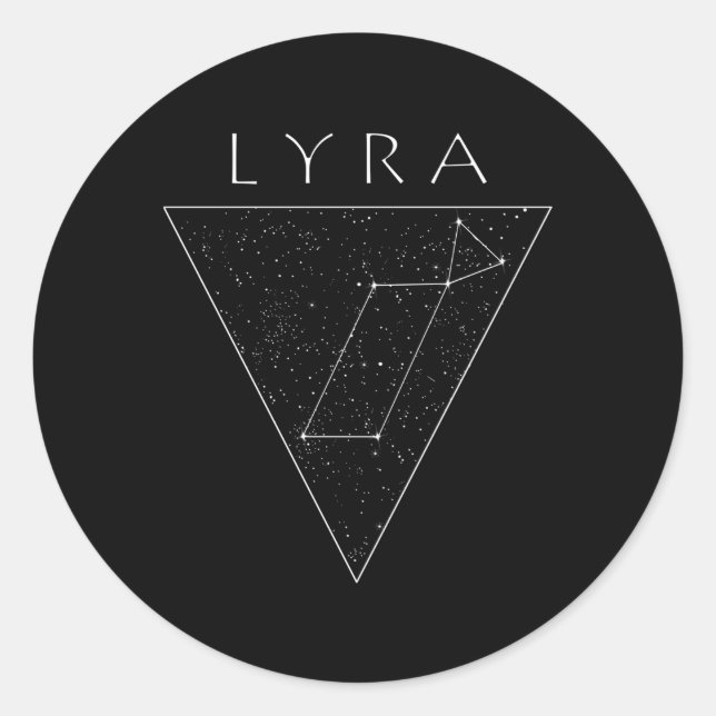 Pegatina Redonda Lyra Star Constellation Lyran Starseme (Anverso)