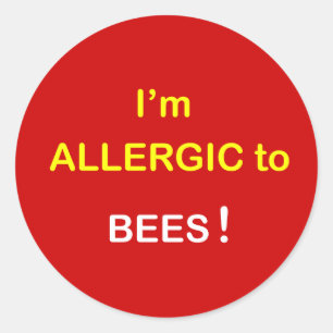 Pegatina Redonda m1 - Soy alérgico - ABEJAS.