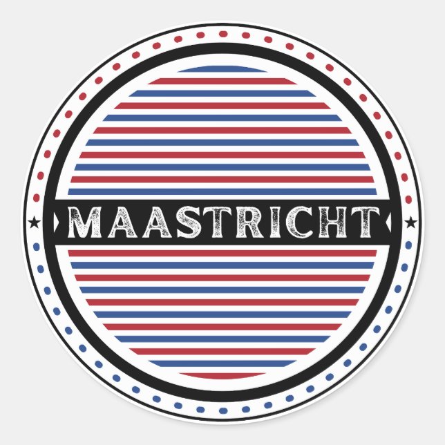 Pegatina Redonda Maastricht City Pride Emblem – Dutch Identity (Anverso)