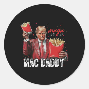 Pegatina Redonda Mac Daddy Trump Haciendo Fries Mega Donald Trump 2