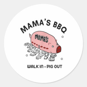 Pegatina Redonda Mac Mamas Bbq Walk In Pig Out Sunny Summer Gift _1