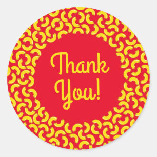 Pegatina Redonda Mac y Cheese Kid Primer Fiesta de cumpleaños Macar