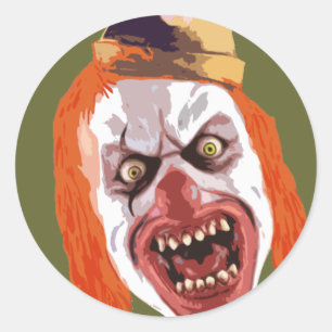 Pegatina Redonda Macabre Clown