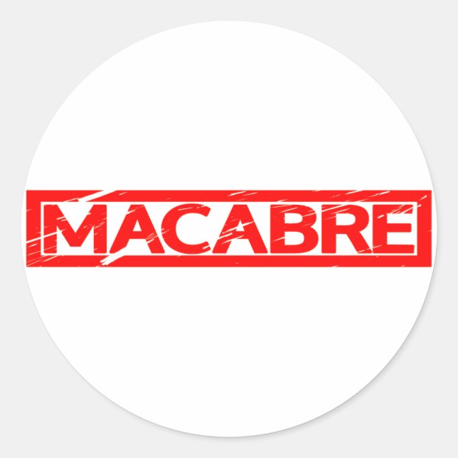 Pegatina Redonda Macabre Stamp (Anverso)