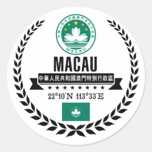 Pegatina Redonda Macao