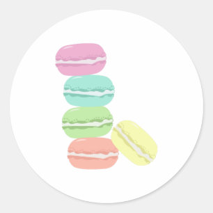 Pegatina Redonda Macaron francés
