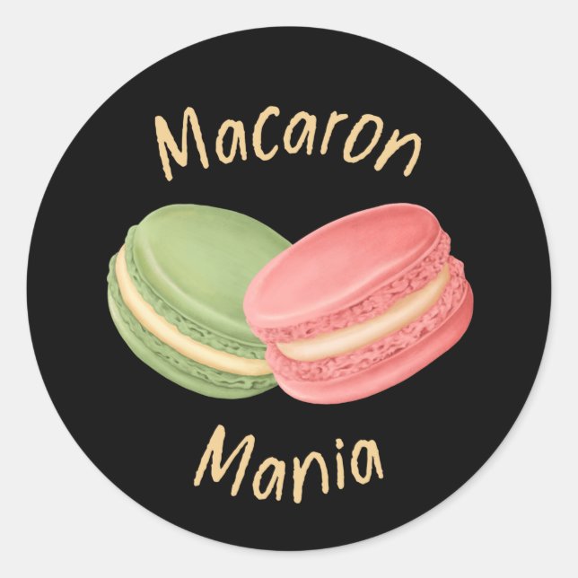 Pegatina Redonda Macaron Mania Macaron Lover (Anverso)