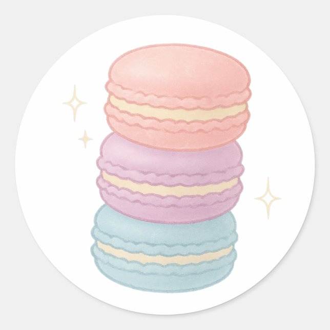 Pegatina Redonda Macaron stack (Anverso)