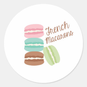 Pegatina Redonda Macarones franceses