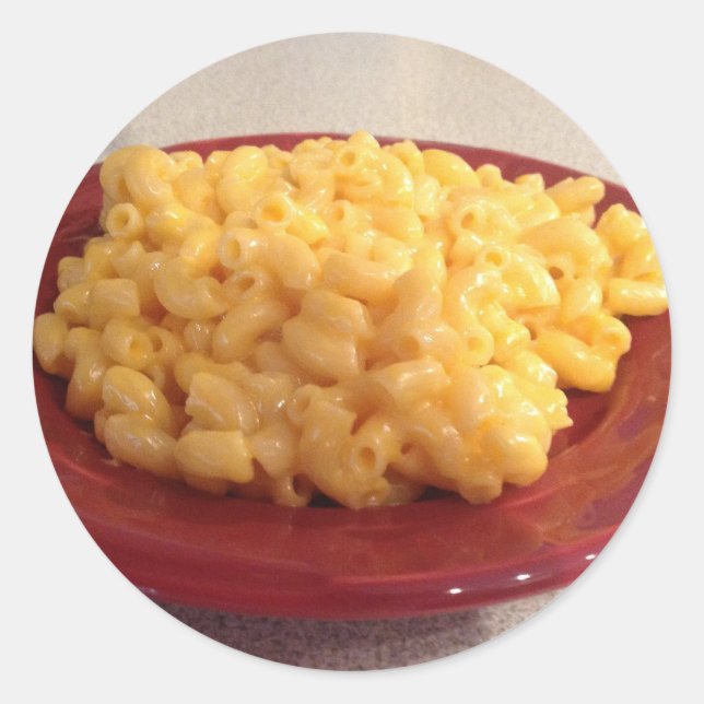 Pegatina Redonda Macaroni y queso (Anverso)