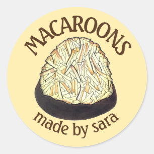 Pegatina Redonda Macarons de la Pascua hechos en casa desde la coci