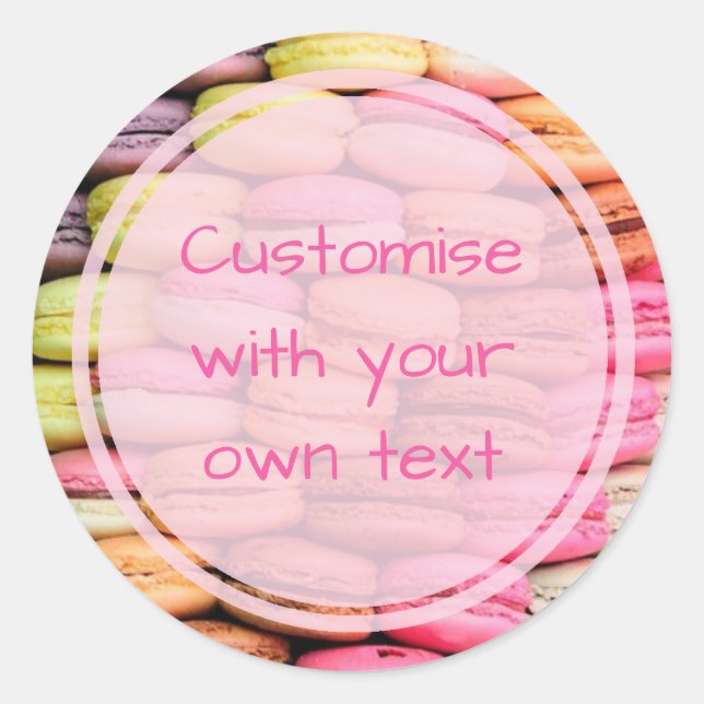 Pegatina Redonda Macarons personalizado (Anverso)