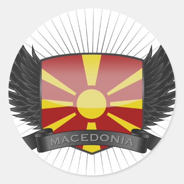 PEGATINA REDONDA MACEDONIA (Anverso)