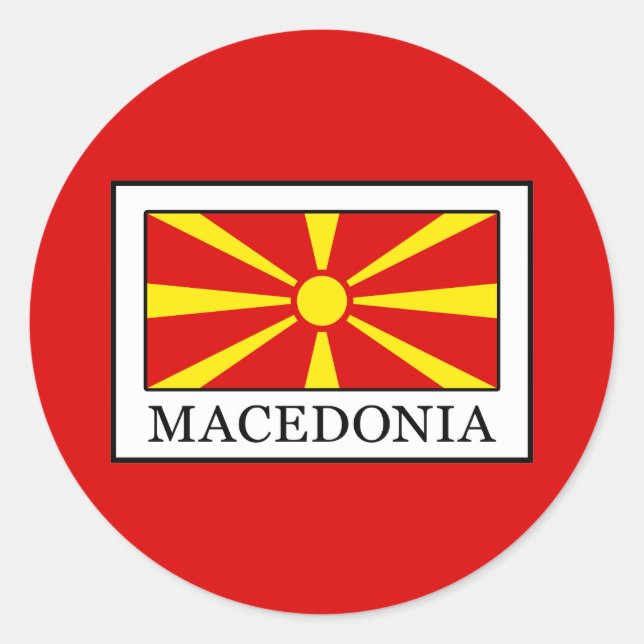 Pegatina Redonda Macedonia (Anverso)