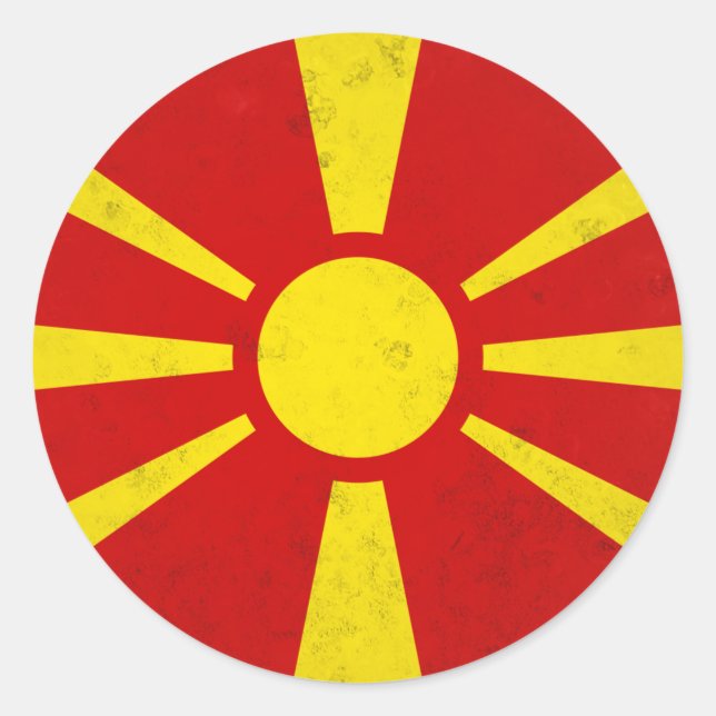 Pegatina Redonda Macedonia del Norte (Anverso)