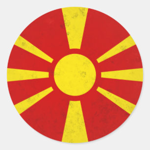 Pegatina Redonda Macedonia del Norte