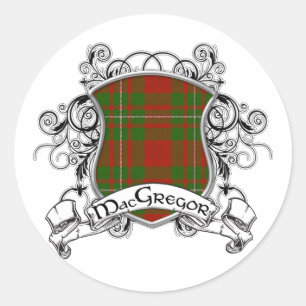 Pegatina Redonda MacGregor Tartan Shield