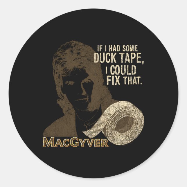 Pegatina Redonda Macgyver Duct Tape (Anverso)
