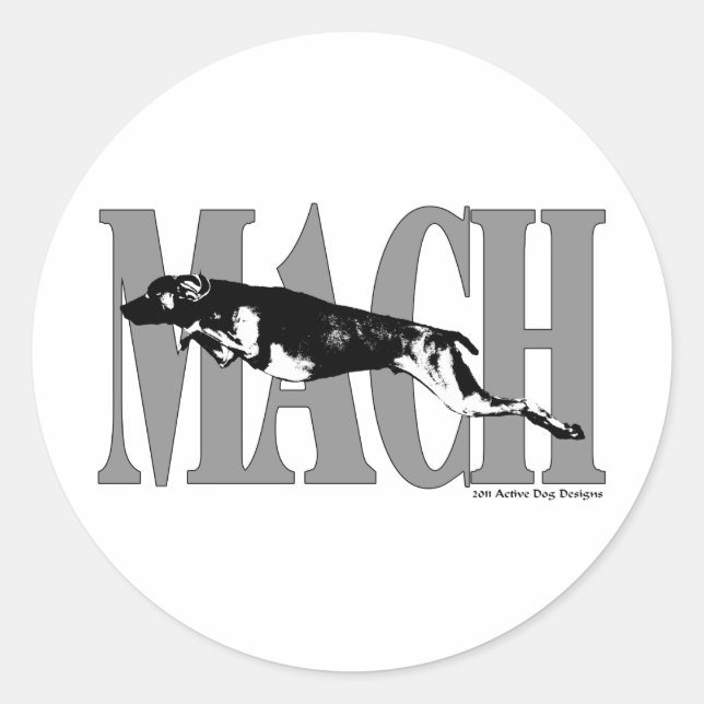 Pegatina Redonda MACH Weimeraner (Anverso)