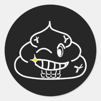 Pegatina Redonda Macho poop - Brootsch the PooPoo
