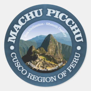 Pegatina Redonda Machu Picchu