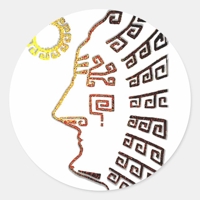 Pegatina Redonda Machu Picchu Cusco Perú (Anverso)