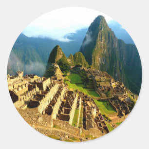 Pegatina Redonda machu picchu peru inca