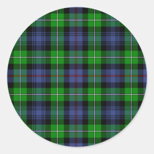 Pegatina Redonda MacKenzie Tartán (alias Seaforth Highlanders Tartá