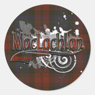 Pegatina Redonda MacLachlan Tartan Grunge