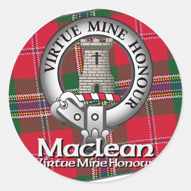 Pegatina Redonda Maclean Clan (Anverso)