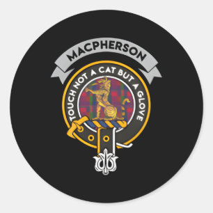 Pegatina Redonda Macpherson Clan Badge Scottish Tan