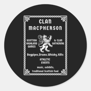 Pegatina Redonda Macpherson Scottish Clan Descendant