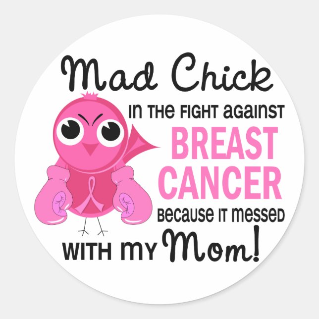 Pegatina Redonda Mad Chick 2 Mom (Anverso)