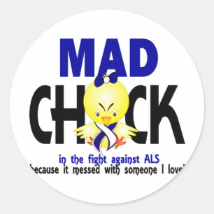 Pegatina Redonda Mad Chick In Fight ALS