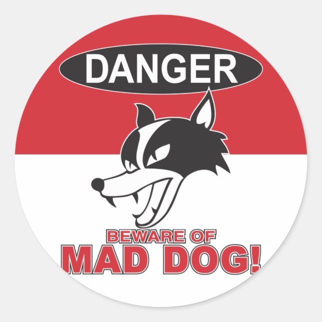 PEGATINA REDONDA MAD DOG シール001 (Anverso)