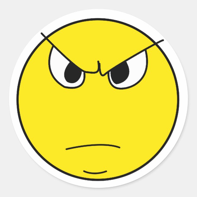 Pegatina Redonda Mad Face (Anverso)