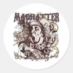 Pegatina Redonda Mad Hatter Carnivale Style