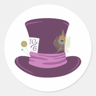 Pegatina Redonda Mad Hatter Gorra