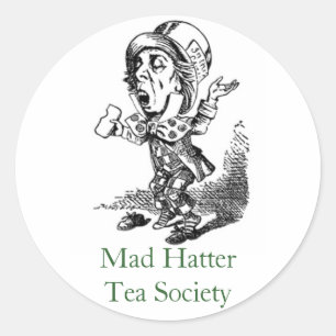 Pegatina Redonda Mad Hatter Tea Society