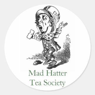 Pegatina Redonda Mad Hatter Tea Society