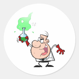Pegatina Redonda Mad Scientist