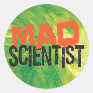 Pegatina Redonda Mad Scientist