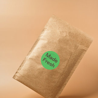 Pegatina Redonda Made Fresh Green
