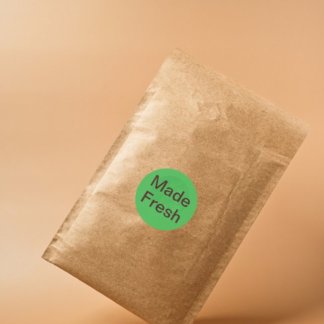 Pegatina Redonda Made Fresh Green (Subido por el creador)