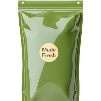 Pegatina Redonda Made Fresh Yellow