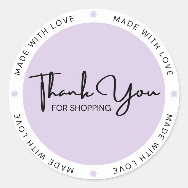 Pegatina Redonda Made with Love Stickers  (Anverso)