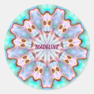 Pegatina Redonda MADELINE ~ Fractal Paua Shell personalizado ~