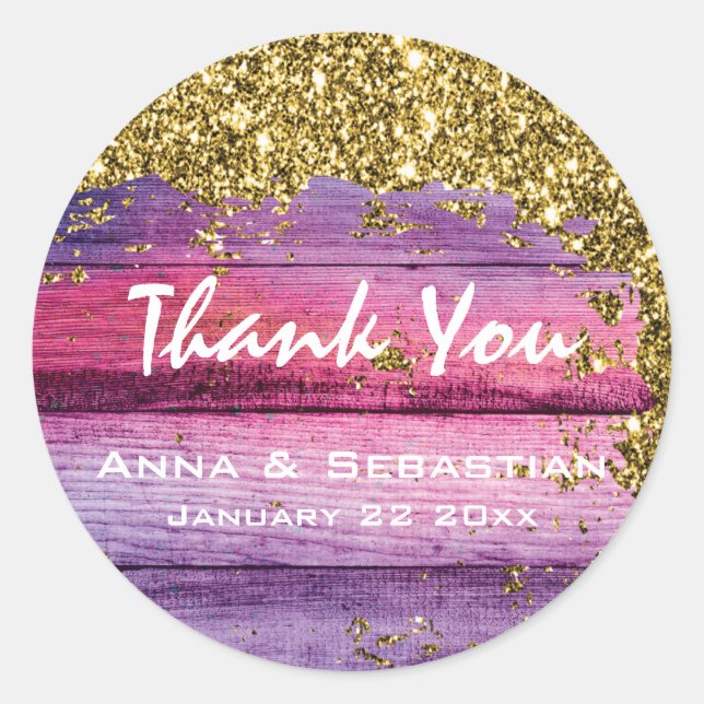 Pegatina Redonda *~* Madera de edad avanzada AP49 Purpurina genéric (Anverso)