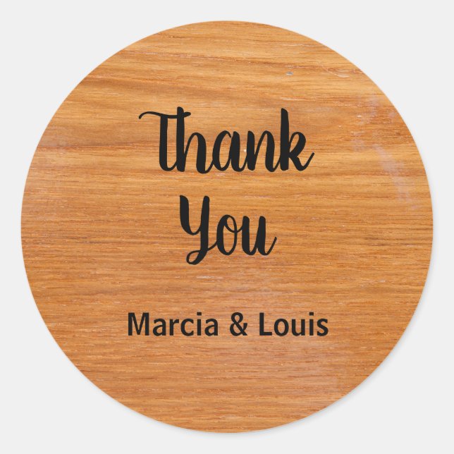 Pegatina Redonda Madera Rusa con Nombres (Anverso)